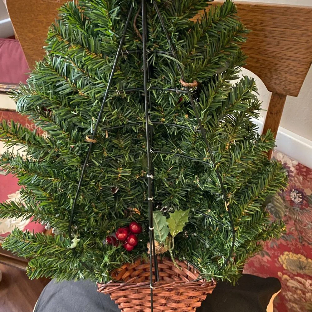 HANGING TREE WITH REMOVABLE CHRISTMAS DECORATIONS 23"HIGH X 20" WIDE AT BASE - Picture 2 of 3